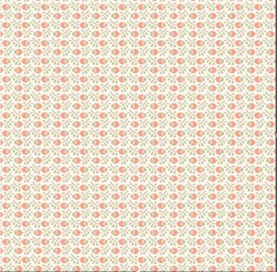 Fleur Nouveau fabric: Rose Hip Light Orange (per 1/4 metre)