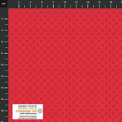 Quilters Coordinates fabric: Line Dots Red (per 1/4 metre)