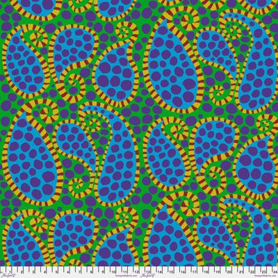 Brandon Mably Fabric Paisley Dot Green (per 1/4 metre)