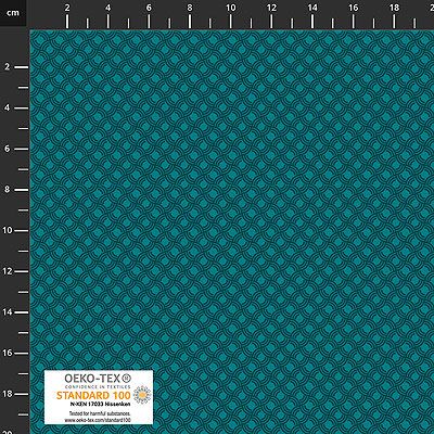 Quilters Coordinates fabric: Diamond Waves Teal (per 1/4 metre)