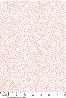 Spring Treats Fabric: Mini Heart Floral White (per 1/4 metre)