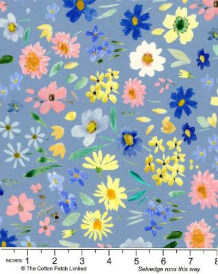 Ally Collection by Bluebellgray fabric: Ally Cornflower Lewis and Irene