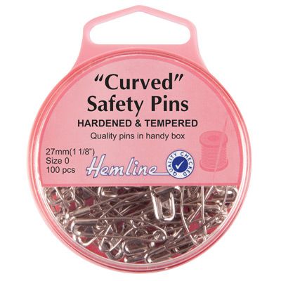 Hemline Curved Safety Pins: Size 0