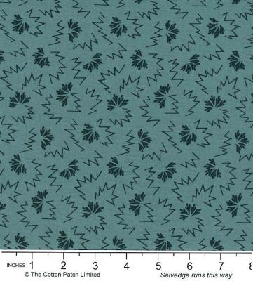 Classic Coordinates Fabric: Leaf Flash Teal (per 1/4 metre)