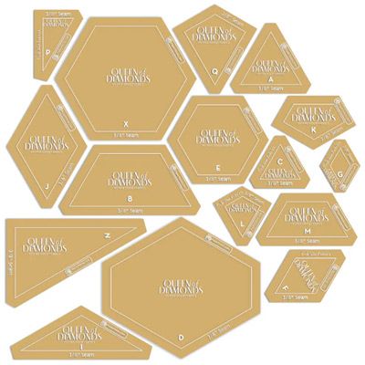 Paper Pieces Queen of Diamonds Acrylic Templates Set