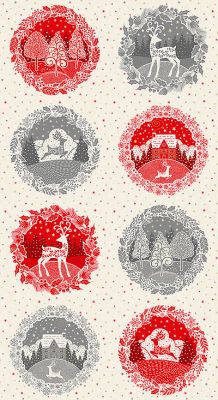 Scandi fabric: Reindeer Circle Panel