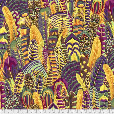 Philip Jacobs Fabric Feathers Gold (per 1/4 metre)