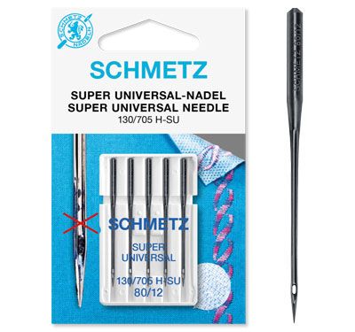 Schmetz Super Universal Non Stick Sewing Machine Needles Size 80/12