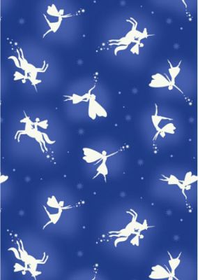 Glow Fairies fabric: Glow Fairies on Blue