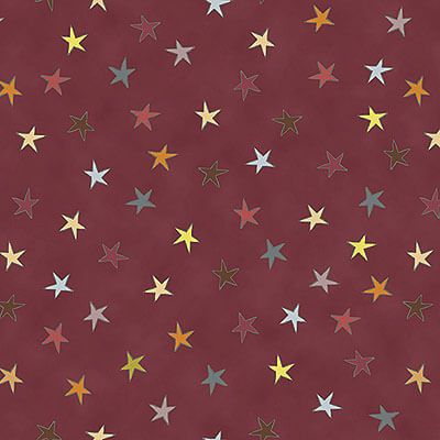 Sophie Stars: Multi Stars Maroon (per 1/4 metre)