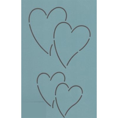 Quilt Stencil  4 Inch Two Hearts