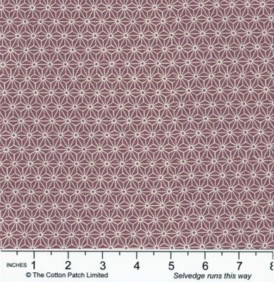 Japanese Garden Fabric: Sevenberry Asanoha, Purple/Ecru