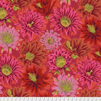 Philip Jacobs Fabric Cactus Flower Red (per 1/4 metre)