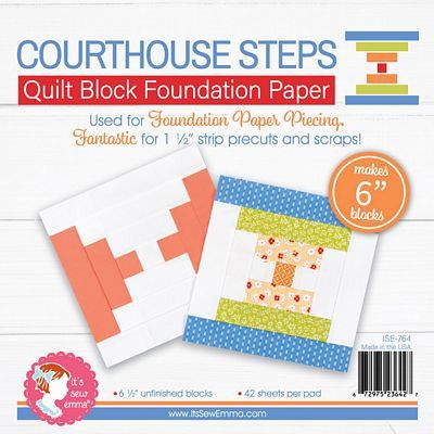 Foundation Piecing Papers: 6 inch Courthouse Steps Quilt Block