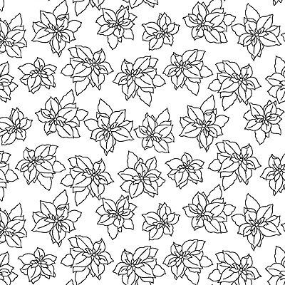 Ramblings Fabric: Poinsettias White on White (per 1/4 metre)