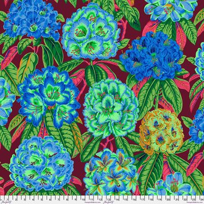 Philip Jacobs Fabric: Rhododendrons Green (per 1/4 metre)