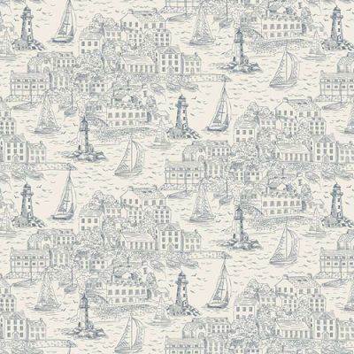 High Tide Fabric: Harbour View, Cream