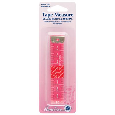 Hemline Deluxe Metric and Imperial Tape Measure 150cm/60in