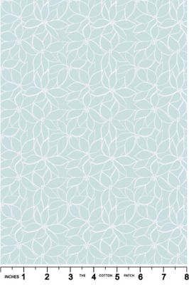 Hajime fabric: Linear Flower, Light blue