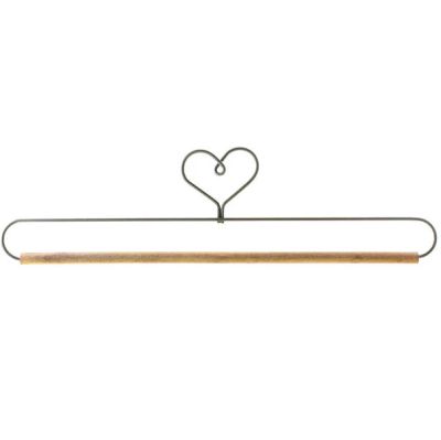 Wire Hanger  6' Heart straight hanger with stained dowel