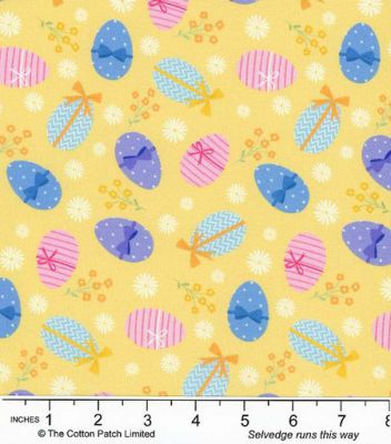 Sweet Spring Fabric: Easter Egg Toss, Yellow