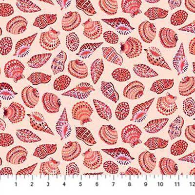 Sea Botanica Fabric: Seashells Coral (per 1/4 metre)