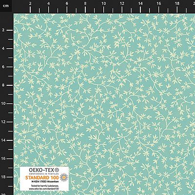 Quilters Coordinates fabric: Foliage Aqua (per 1/4 metre)