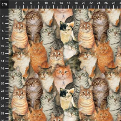 SophistiCats Fabric: Cat Collage (per 1/4 metre)