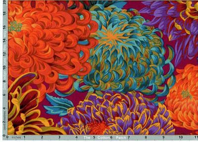 Philip Jacobs Fabric Japanese Chrysanthemum Autumn (per 1/4 metre)