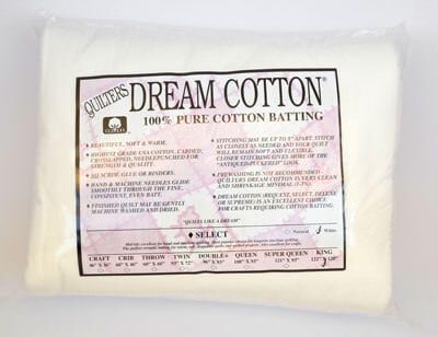 Quilters Dream Cotton White Select King Wadding  121in x 121in