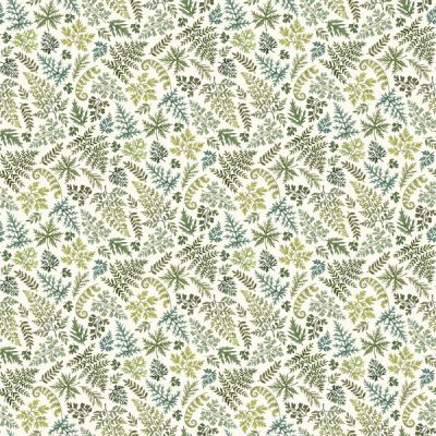 Wild Harvest fabric: Ferns, White