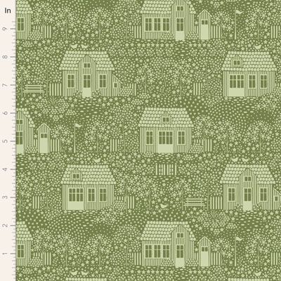 Tilda My Neighbourhood Moss Fabric (per 1/4 metre)