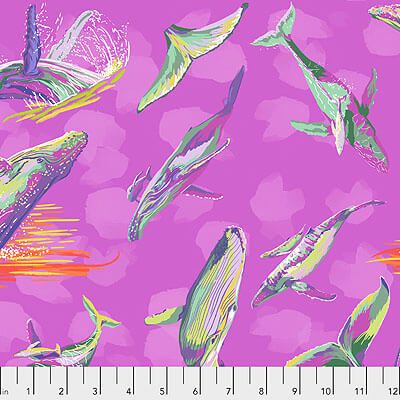 Migration Fabric: The Humpback's Ballet Magenta (per 1/4 metre)