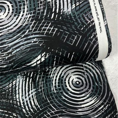 Quilt Back Fabric: Circle Play Black (per 1/4 metre)