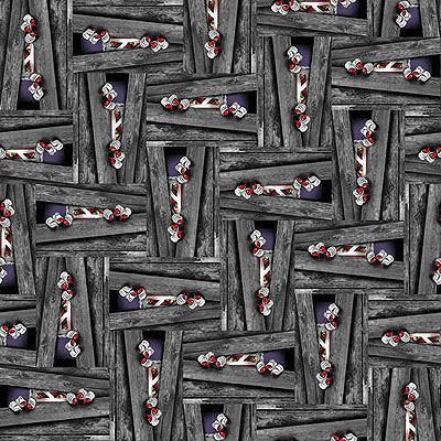 Hocus Pocus Halloween Fabric: Peeking Mummies Grey (per 1/4 metre)