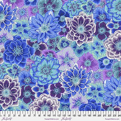 Kaffe Fassett Collective: Hellebores Blue (per 1/4 metre)