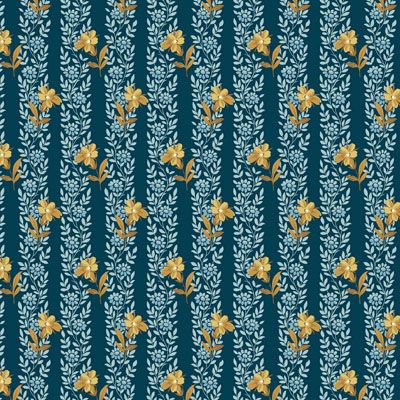 Beach House fabric: Poppy Midnight