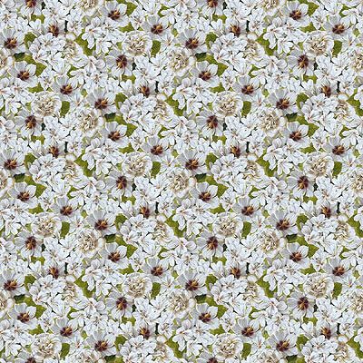 Covent Garden Fabric: Packed Florals White (per 1/4 metre)