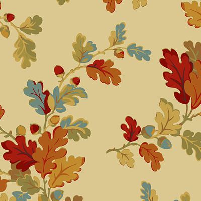 Acorn Harvest Fabric: Mighty Oak Creme (per 1/4 metre)