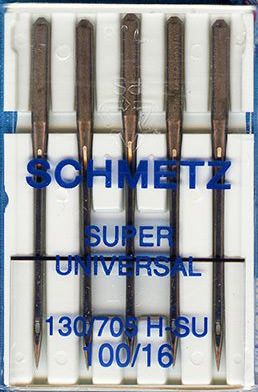 Schmetz Super Universal Non Stick Sewing Machine Needles Size 100/16