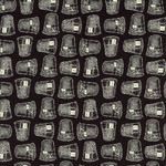 Vintage sewing: Thimbles on black (per 1/4 metre)