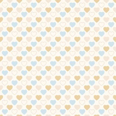 Quilters Basic Harmony: Hearts Blue/Taupe (per 1/4 metre)