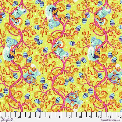 Tula Pink Tiny Beasts fabric: Oh Nuts Glow (per 1/4 metre)