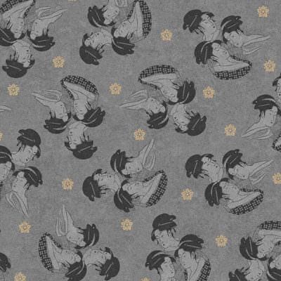 Narumi Fabric: Geisha on Grey (per 1/4 metre)