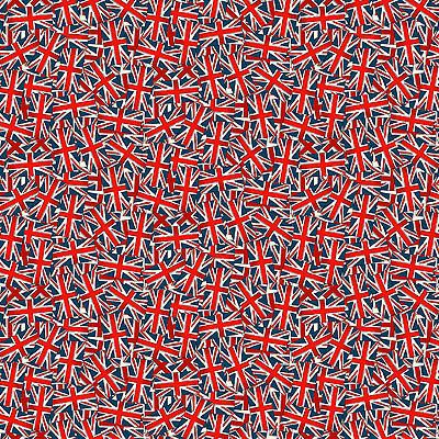 London Revival fabric: Union Jacks Blue (per 1/4 metre)