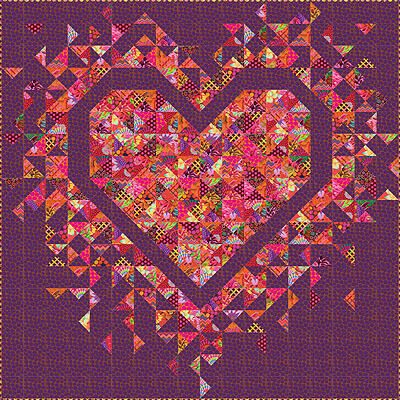 Exploding Heart Equator Quilt Kit