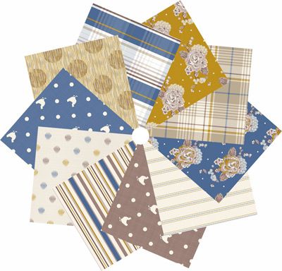 Blue Skies and Nutmeg Fabric Fat Quarter Pack