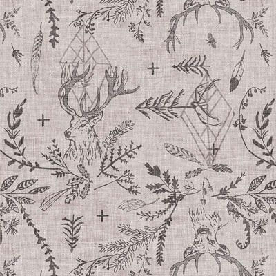 Forest Fable Fabric: Majestic Elks Natural (per 1/4 metre)