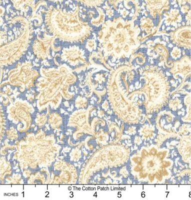 Radiance fabric, Floral & Paisley, Light Denim