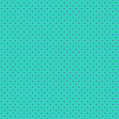 Makower Small Spots Fabric: Lavender Spots Turquoise (per 1/4 metre)